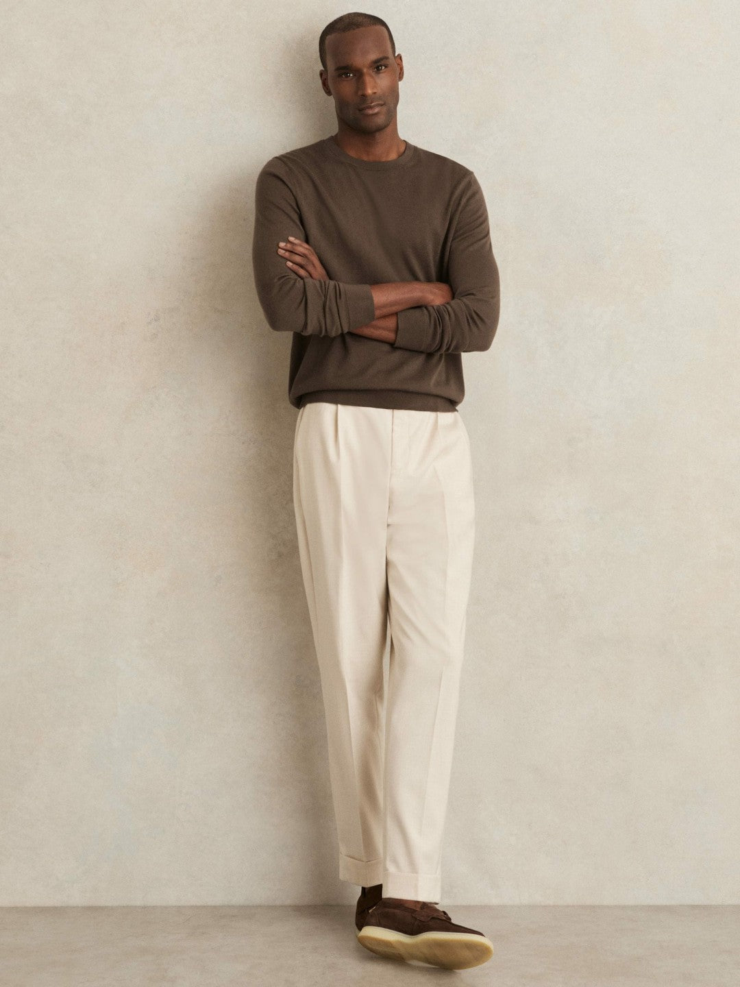 Merino-Wool Crew-Neck Jumper Chocolate Brown | Mens