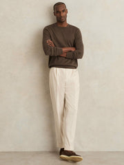 Merino-Wool Crew-Neck Jumper Chocolate Brown | Mens