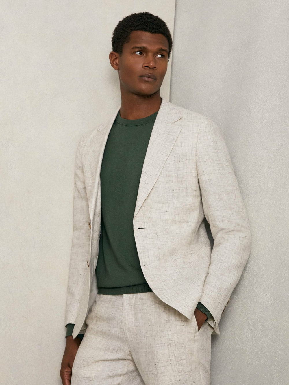 Merino-Wool Crew-Neck Jumper Kale Green | Mens