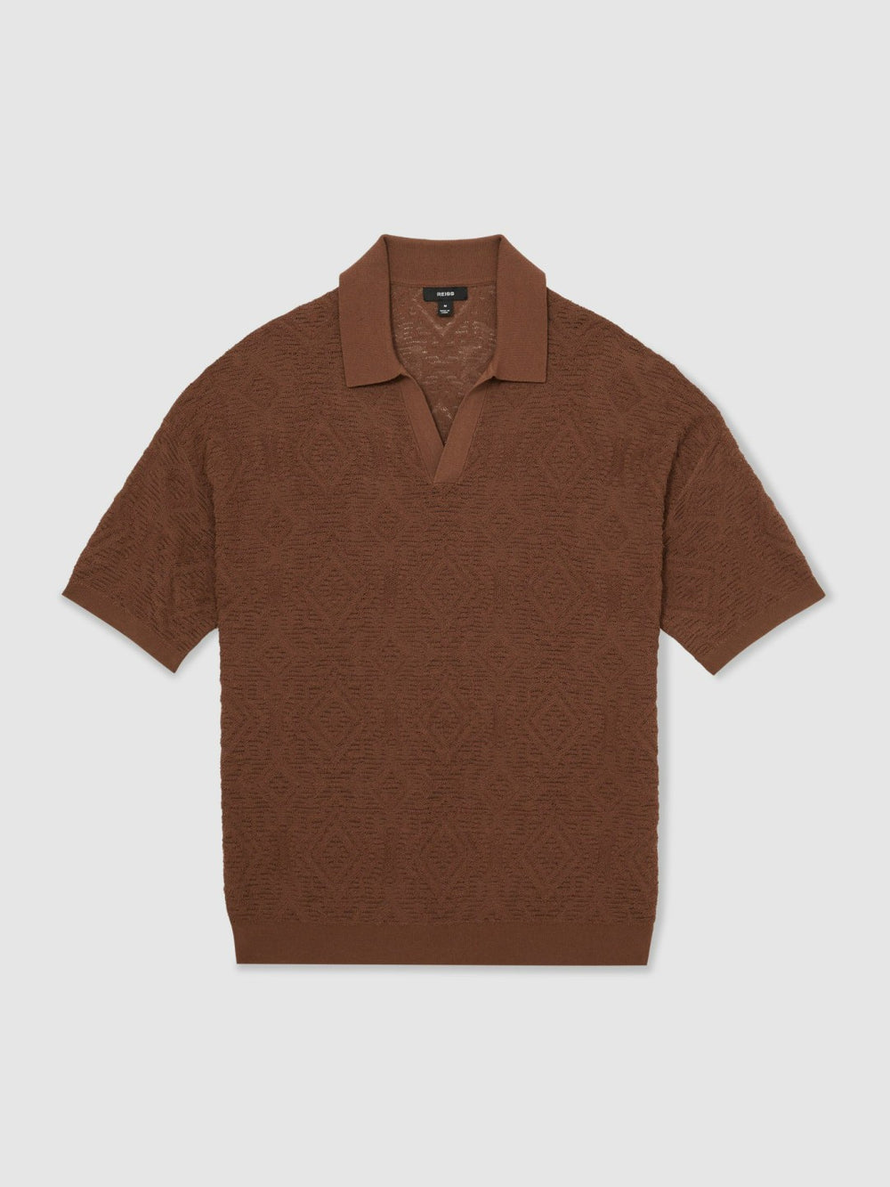 Jacquard Loop-Stitch Polo Shirt Tobacco | Mens