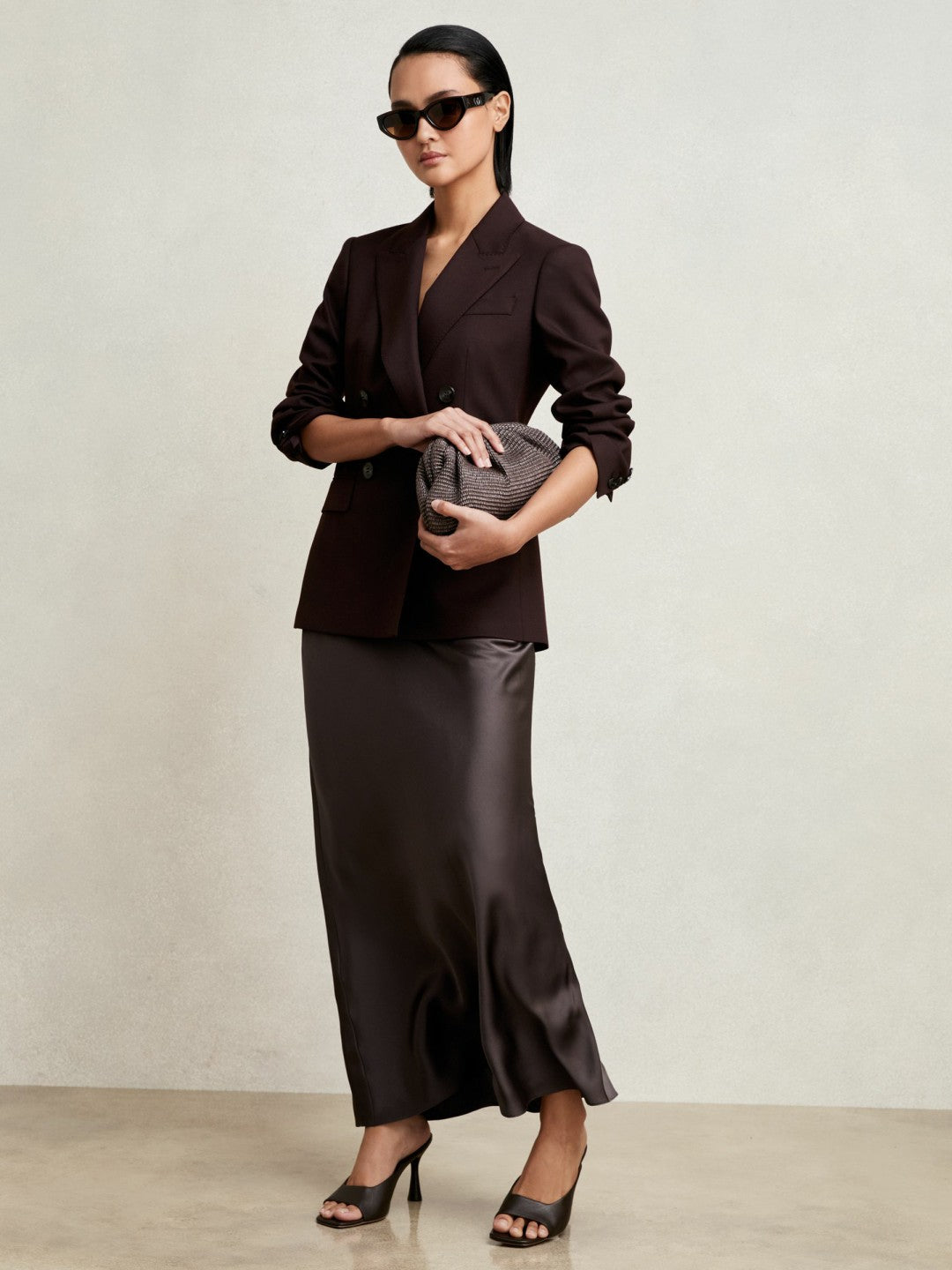 Silk Slip Maxi Skirt Mauve | Womens