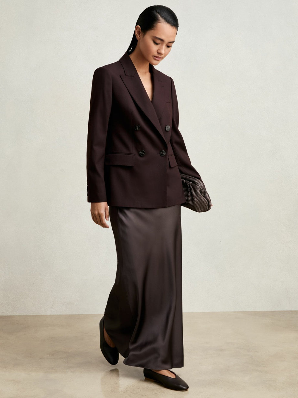 Silk Slip Maxi Skirt Mauve | Womens