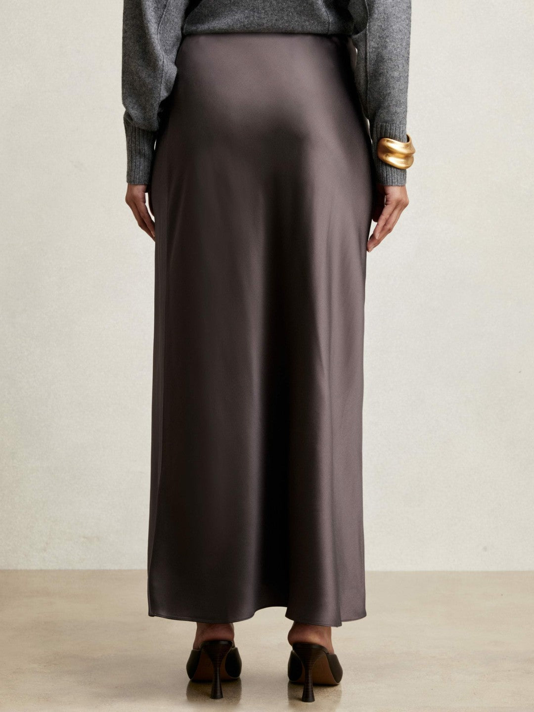 Silk Slip Maxi Skirt Mauve | Womens