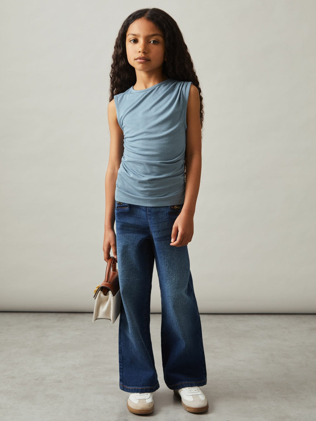 3-9 yrs Ruched Jersey Vest Blue | Children
