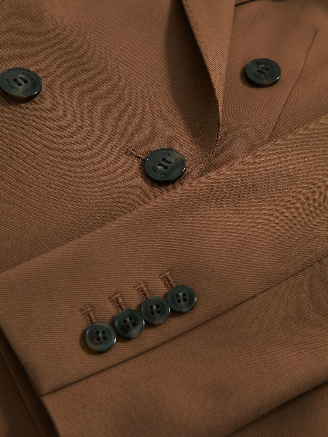 Petite Wool-Blend Double-Breasted Suit Blazer Tan | Womens
