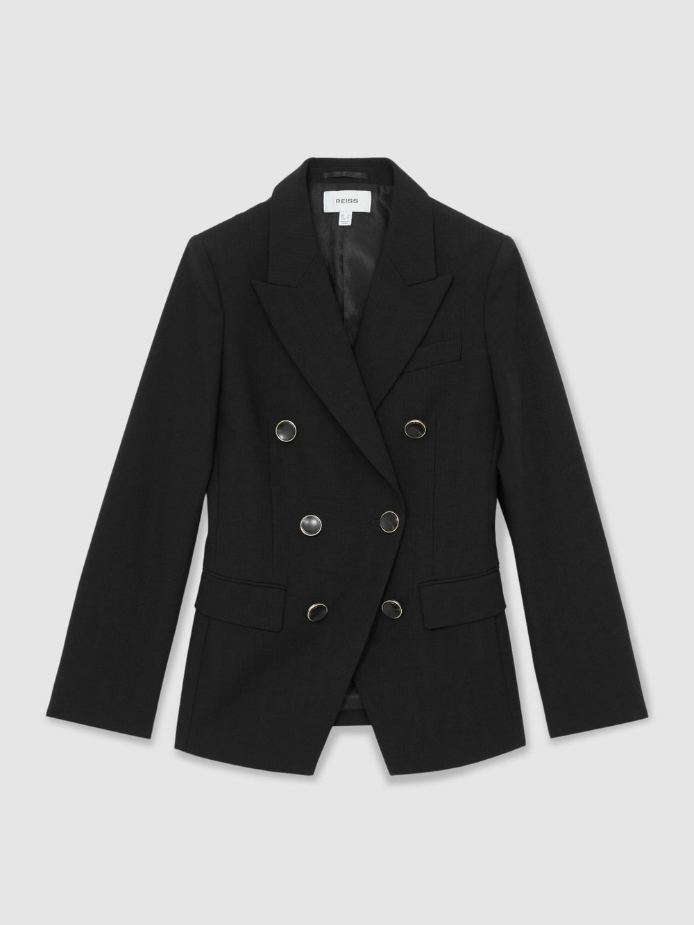 Wool-Blend Double-Breasted Blazer Black | Womens