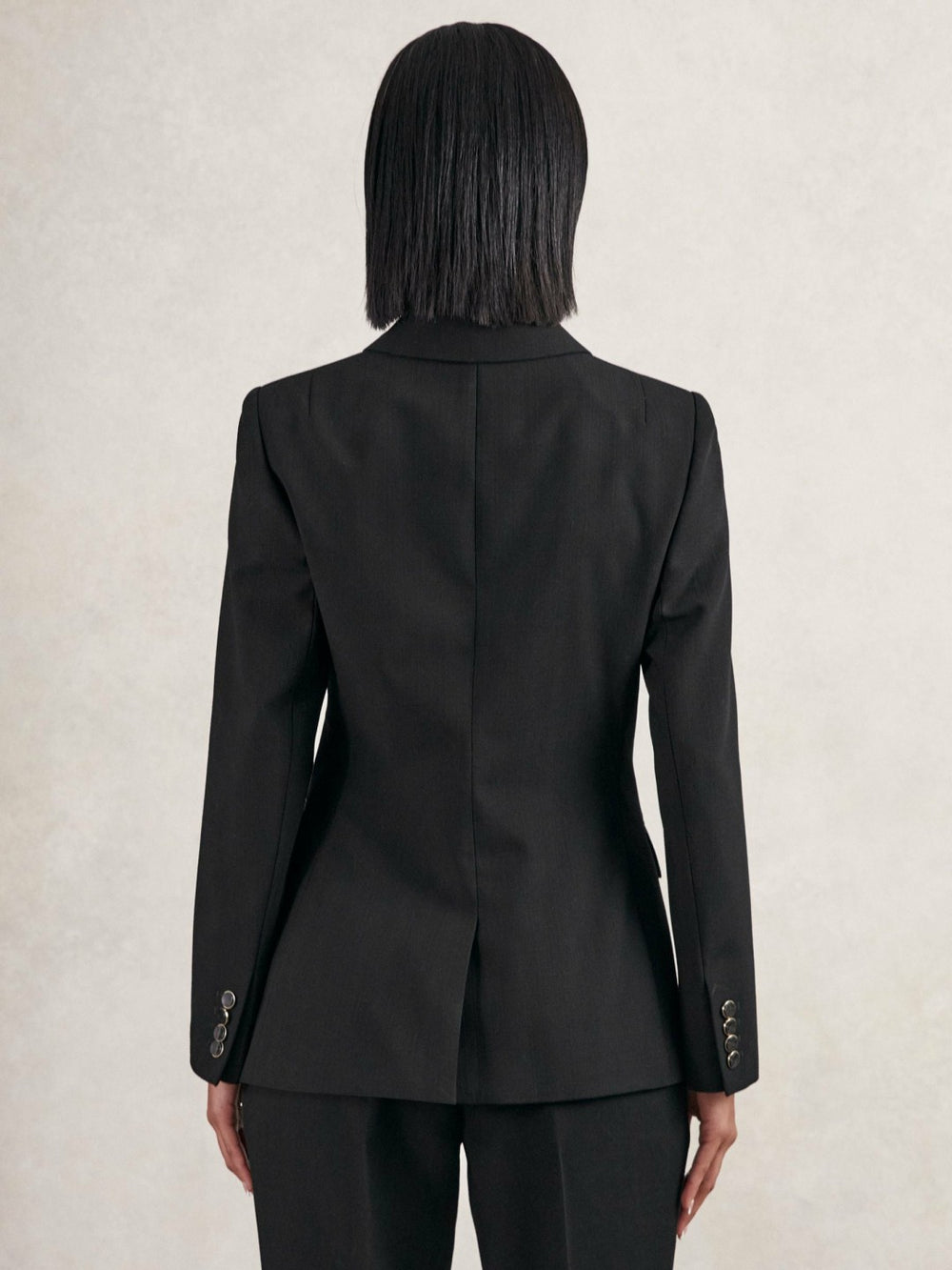 Wool-Blend Double-Breasted Blazer Black | Womens