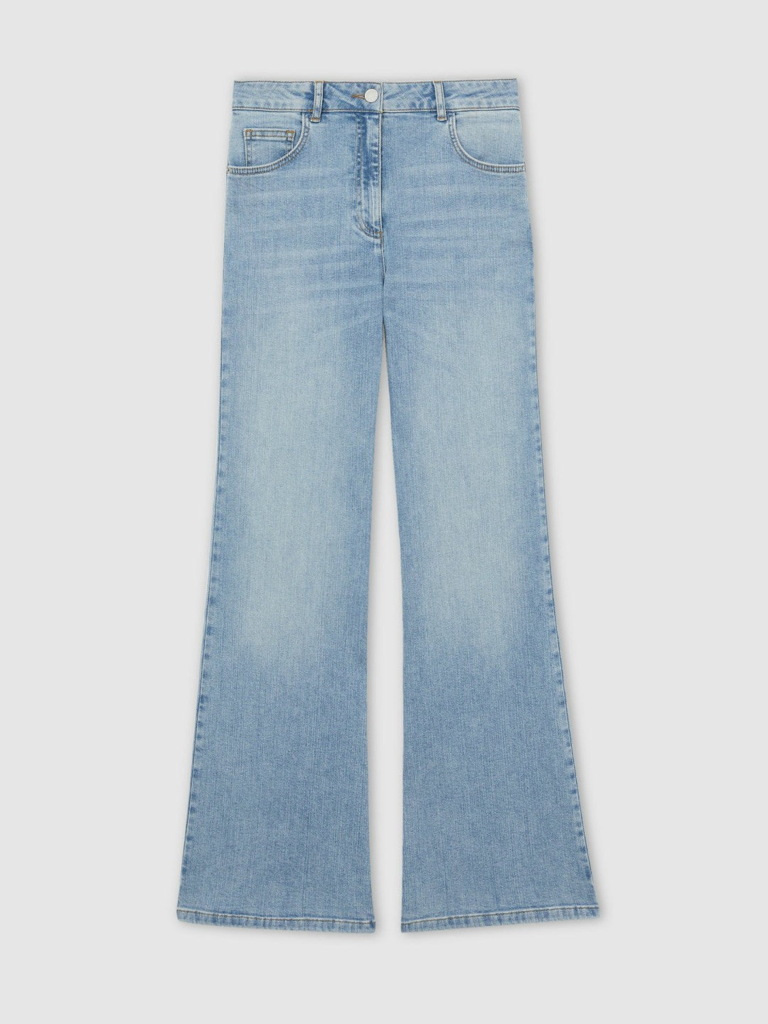 Petite Mid-Rise Flared Jeans Light Blue | Womens