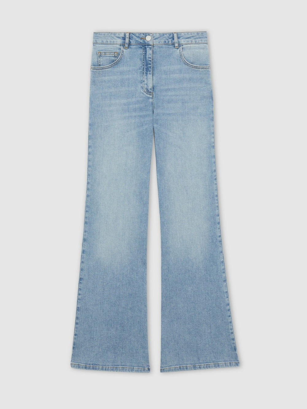 Petite Mid-Rise Flared Jeans Light Blue | Womens