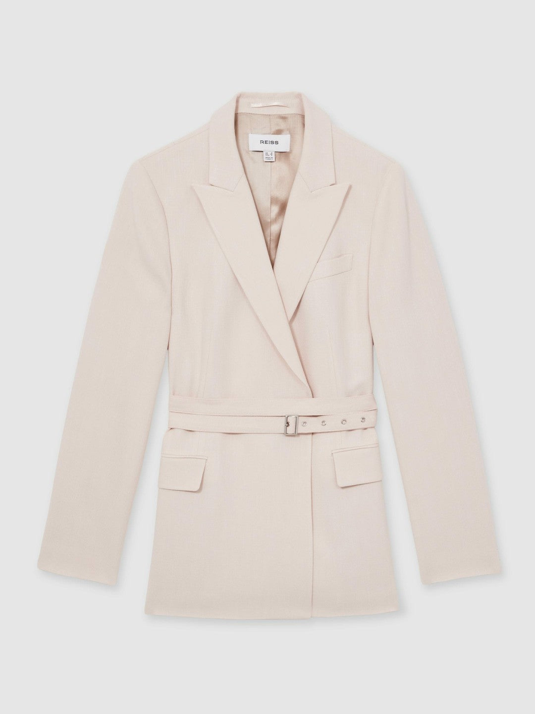 Single-Breasted Belted Suit Jacket Pink | Womens