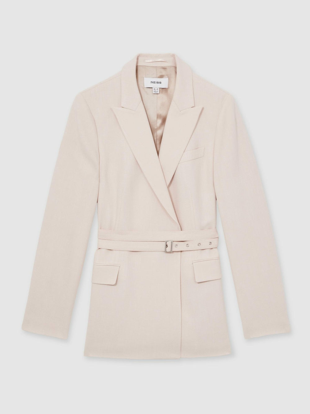 Single-Breasted Belted Suit Jacket Pink | Womens