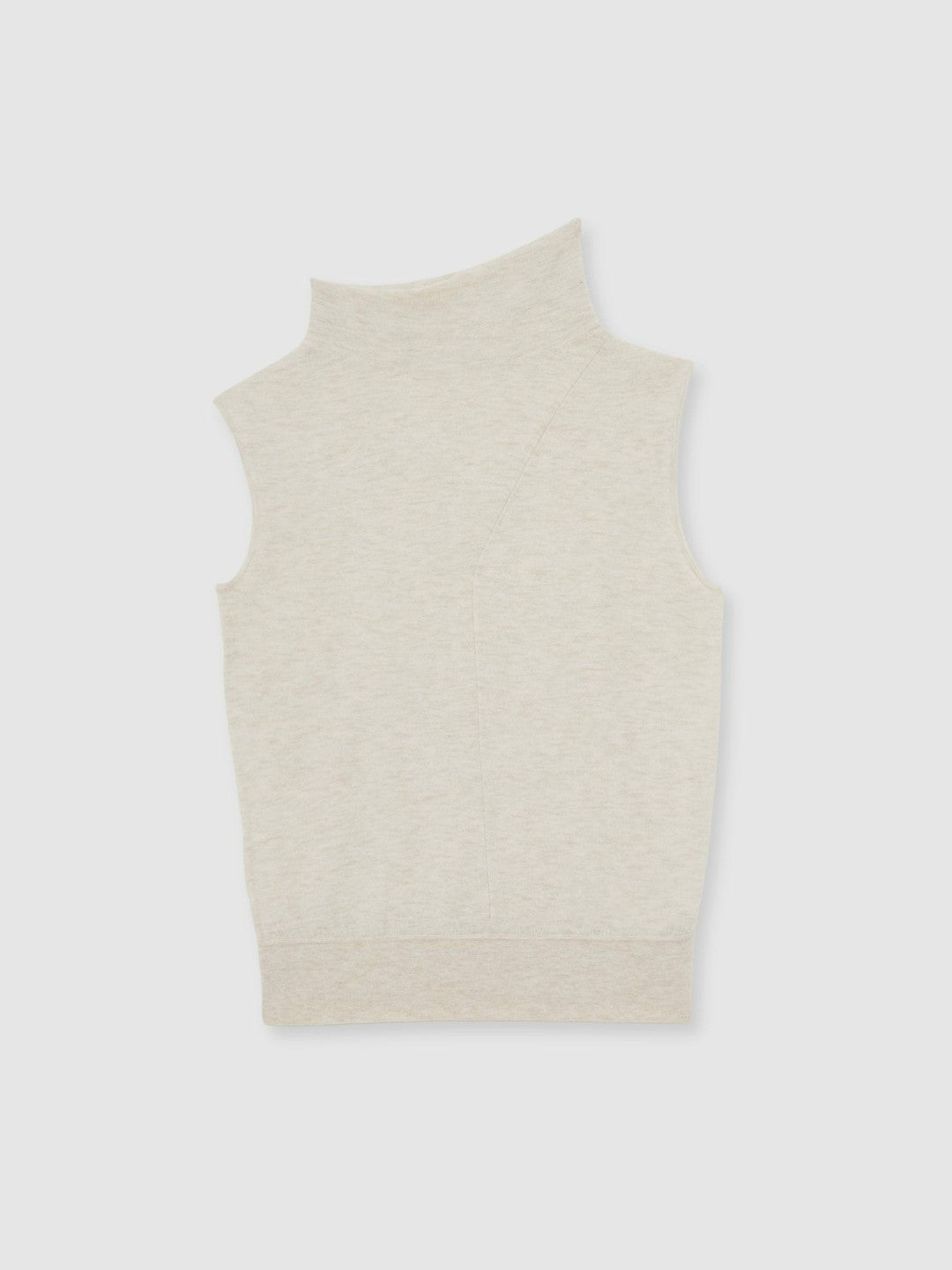 Wool Slouched Sleeveless Top Stone Neutral | Womens