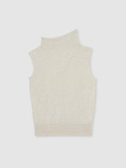 Wool Slouched Sleeveless Top Stone Neutral | Womens