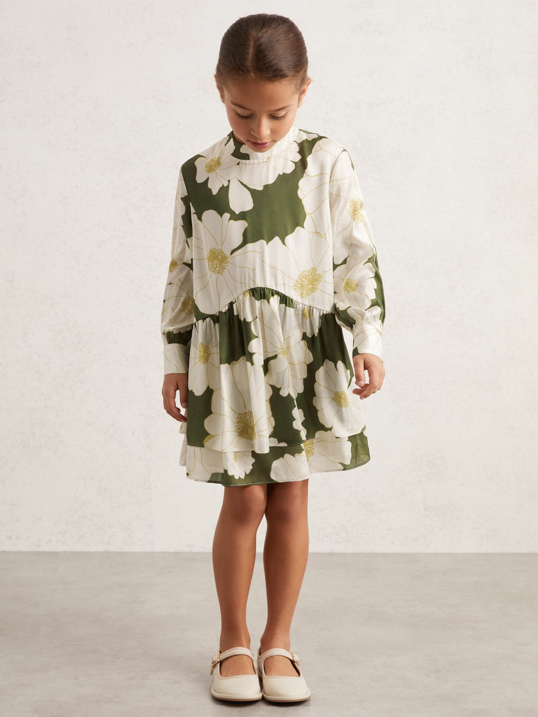 3-9 yrs Floral-Print Swing Dress Green | Children