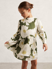 3-9 yrs Floral-Print Swing Dress Green | Children