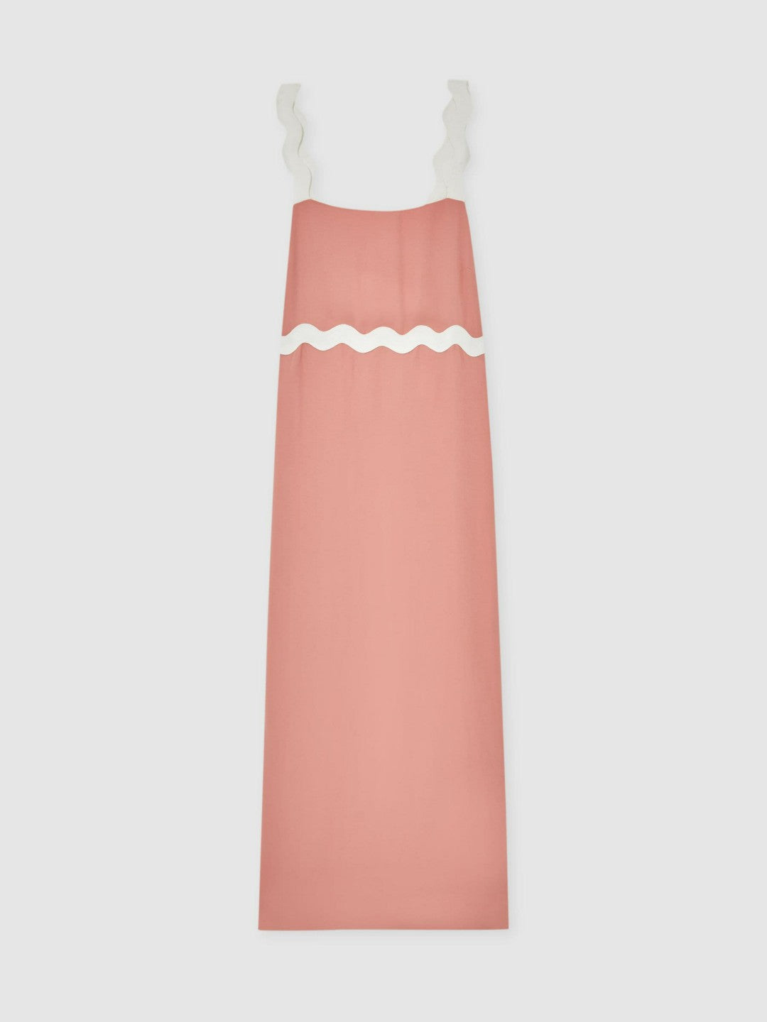 Wave-Trim Crepe Midi Dress Pink | Womens