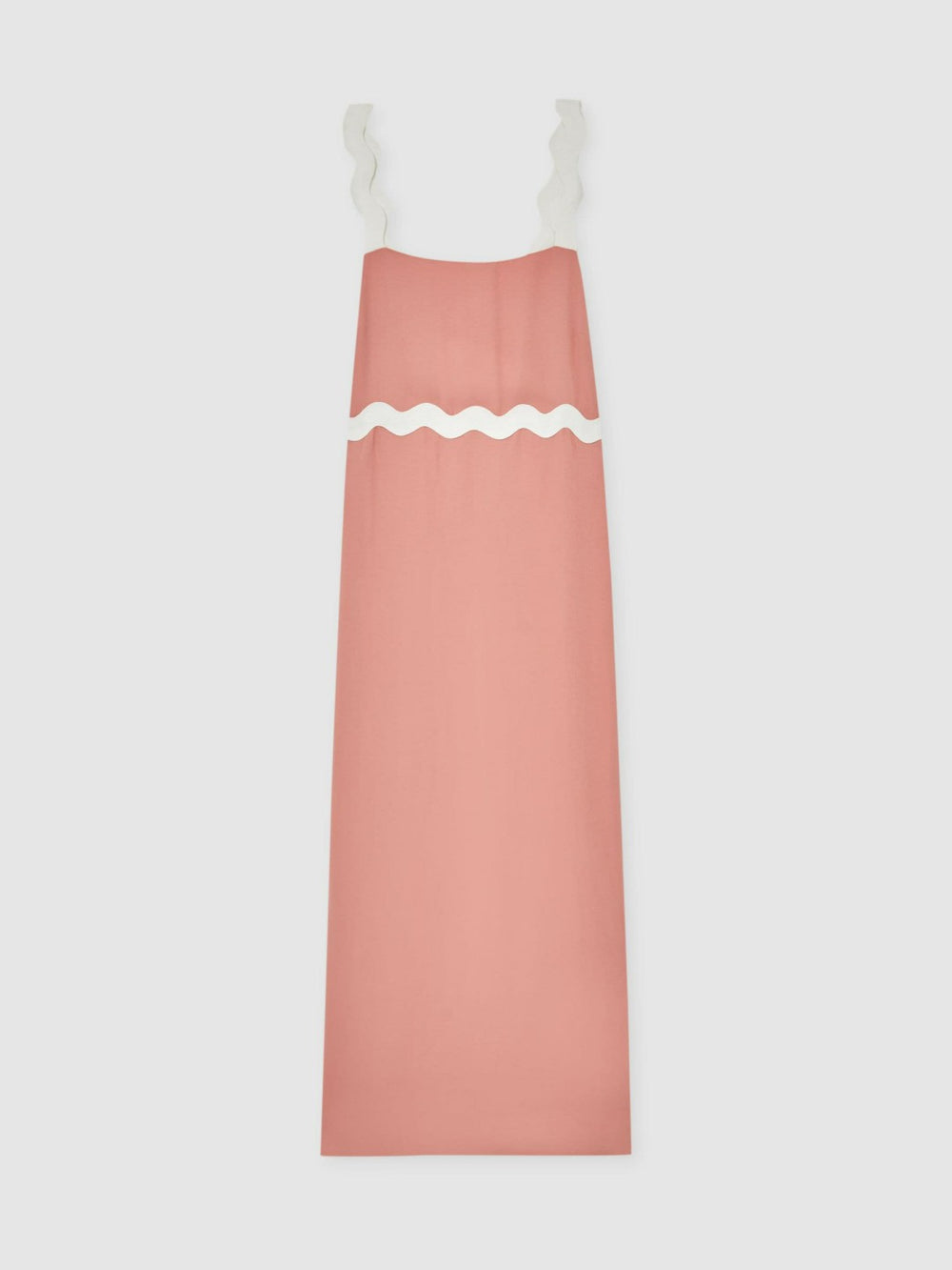 Wave-Trim Crepe Midi Dress Pink | Womens