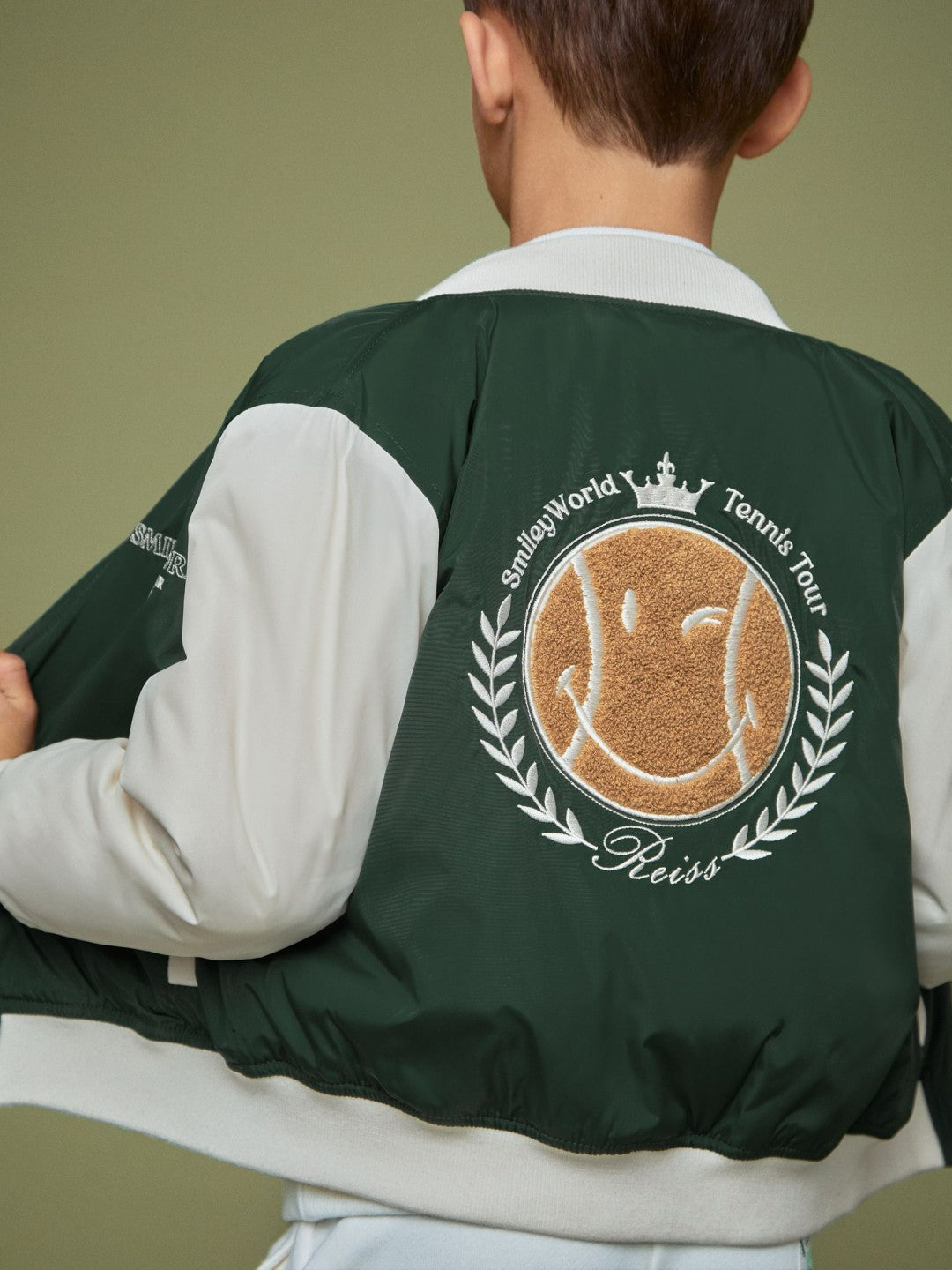 9-13 yrs SmileyWorld Bomber Jacket Dark Green | Children