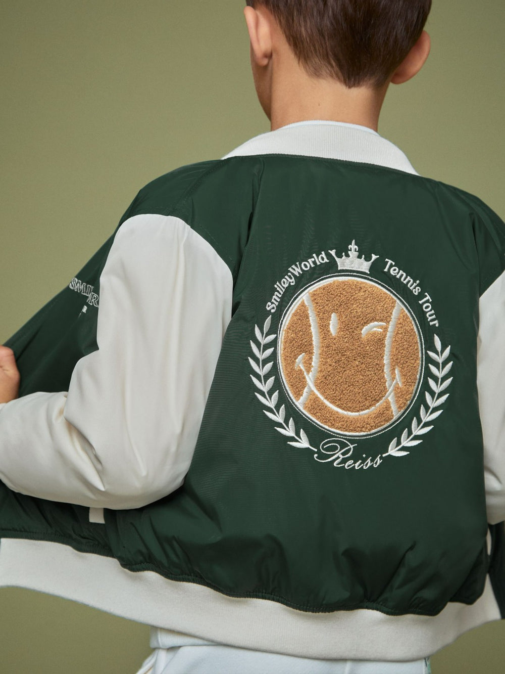 9-13 yrs SmileyWorld Bomber Jacket Dark Green | Children