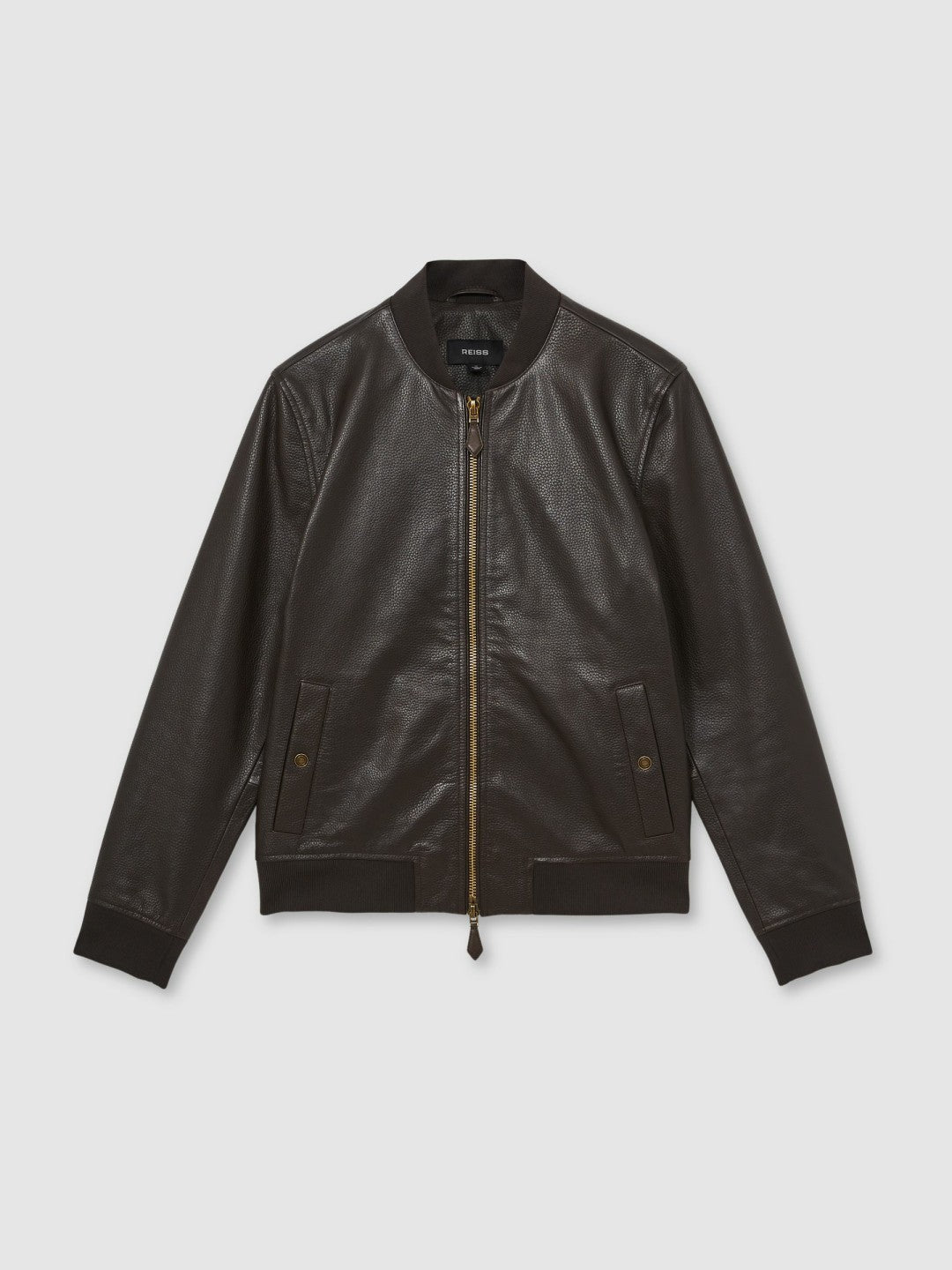 Leather Bomber Jacket Brown | Mens