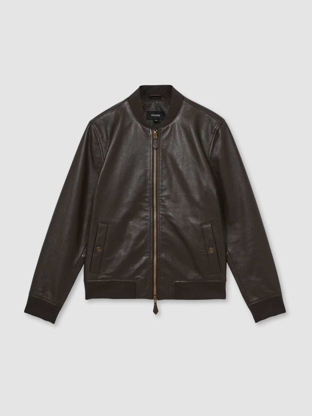 Leather Bomber Jacket Brown | Mens