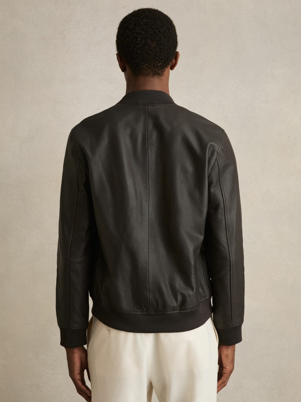 Leather Bomber Jacket Brown | Mens