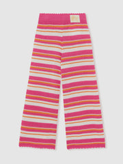 13-14 yrs SmileyWorld Stripe Knit Trousers Pink | Children