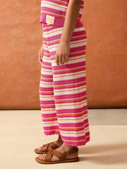 4-9 yrs SmileyWorld Stripe Knit Trousers Pink | Children