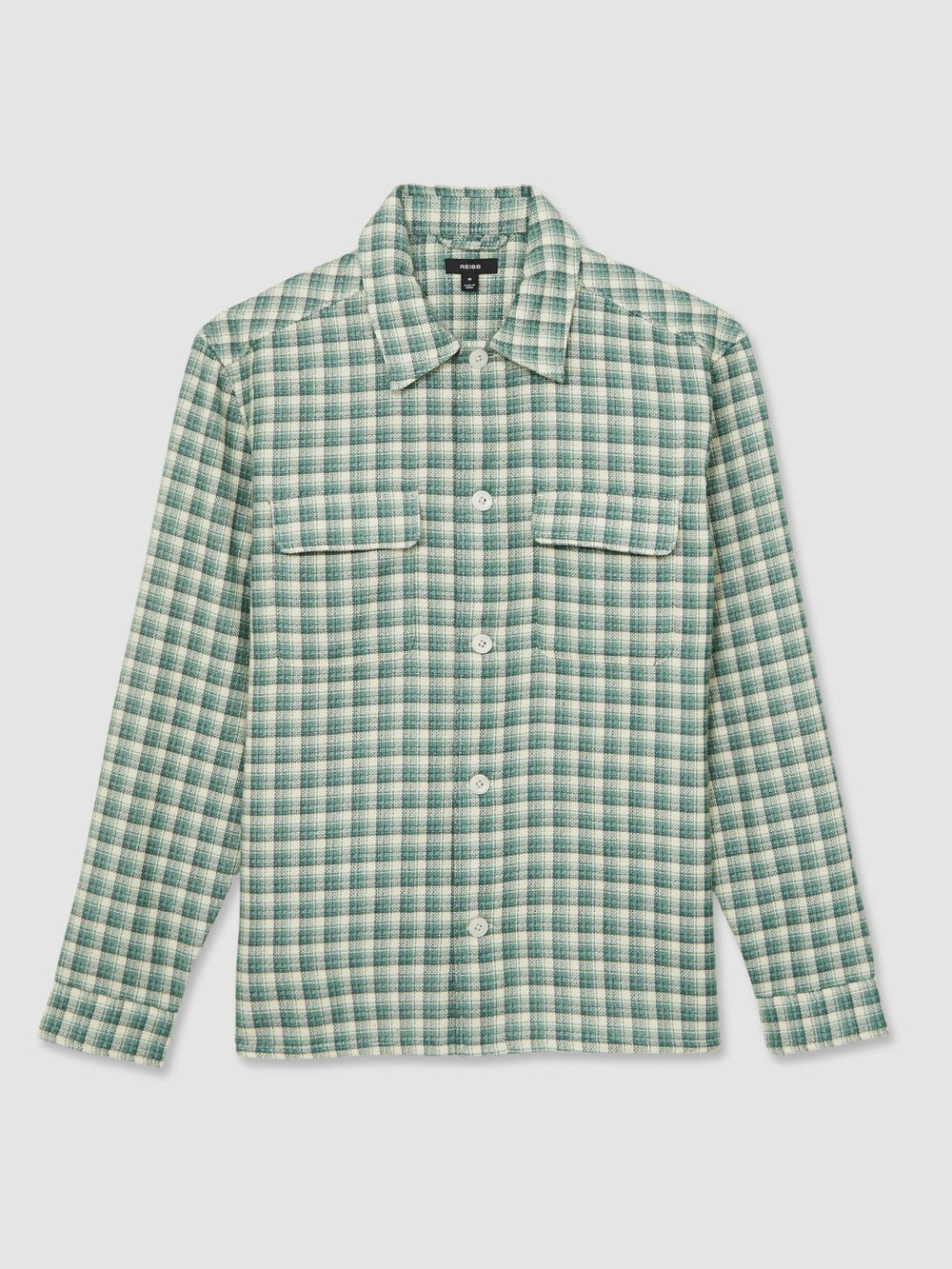 Woven Check Twin Pocket Overshirt Green Multi | Mens
