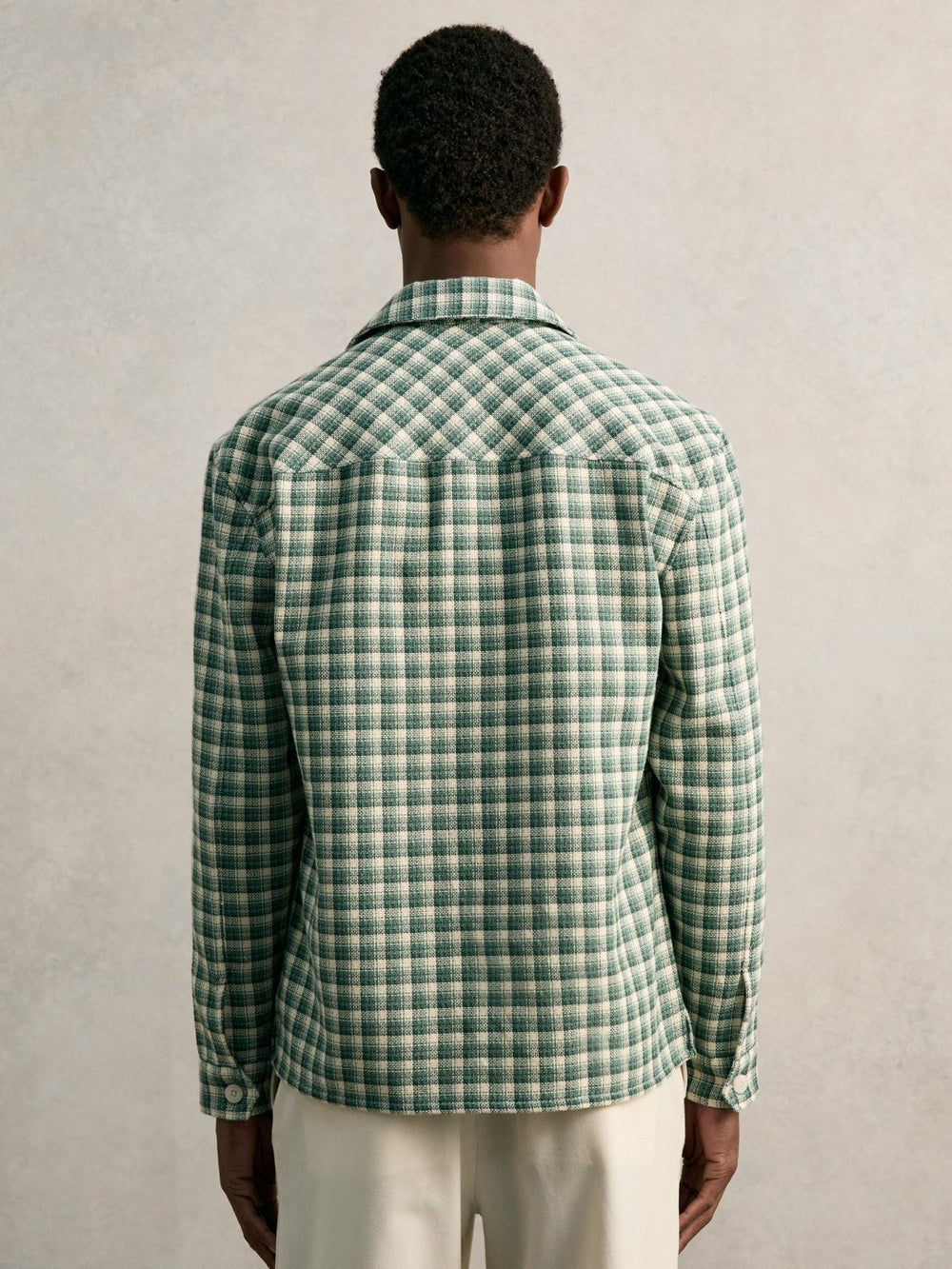 Woven Check Twin Pocket Overshirt Green Multi | Mens