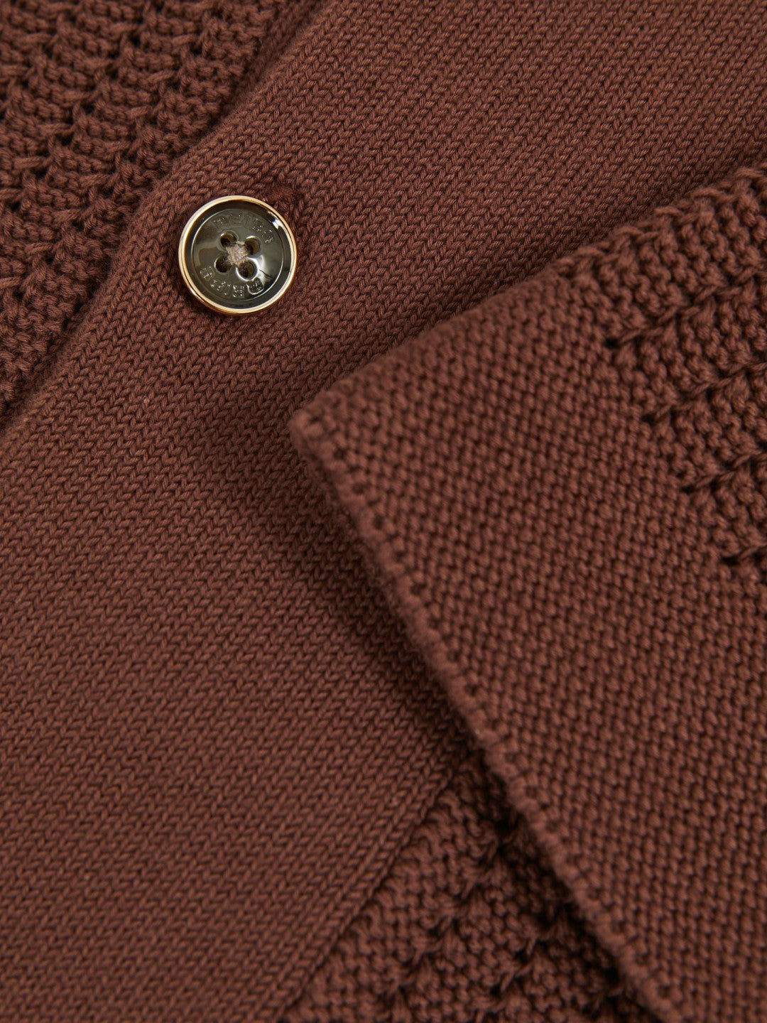 Cotton Textured-Knit Cuban-Collar Shirt Tobacco Brown | Mens