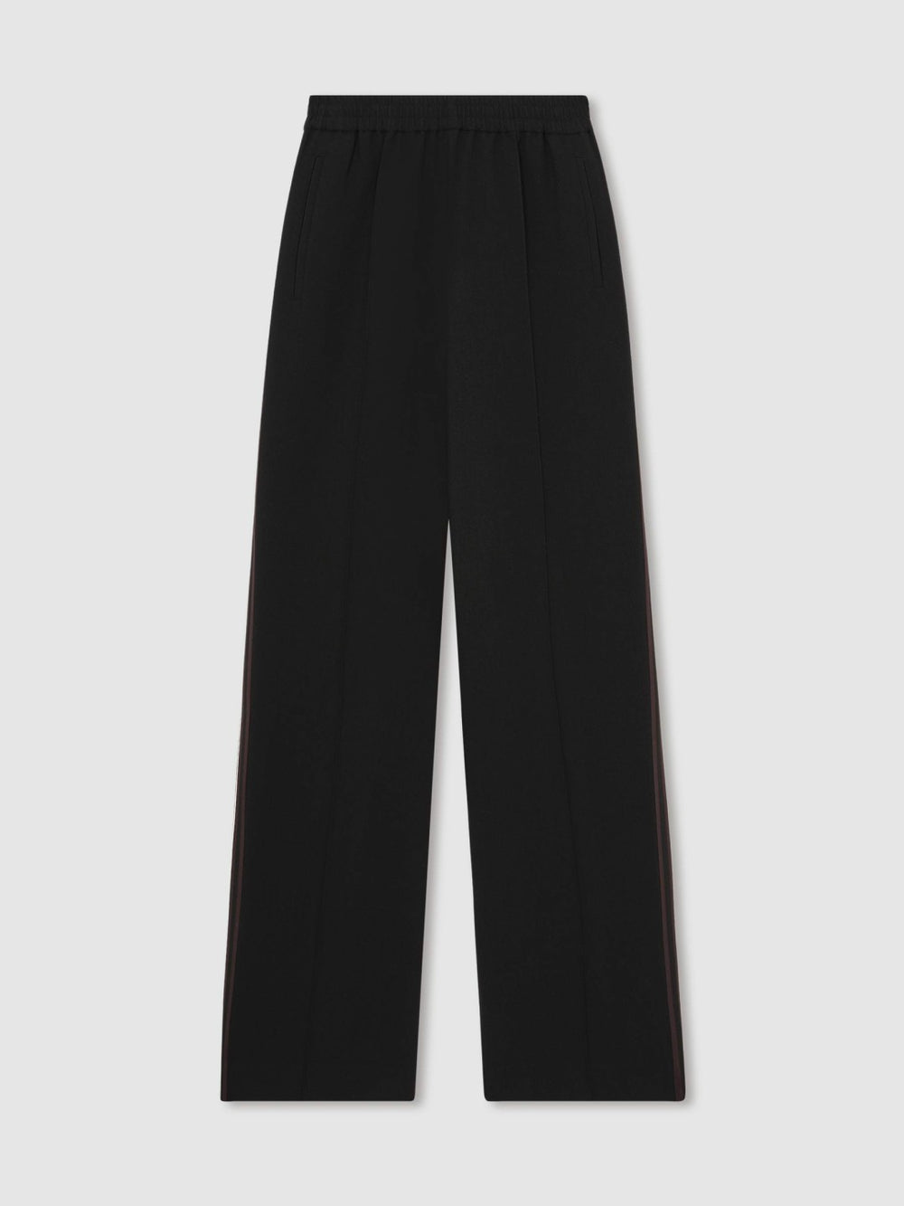 Petite Side-Stripe Wide-Leg Trousers Black | Womens