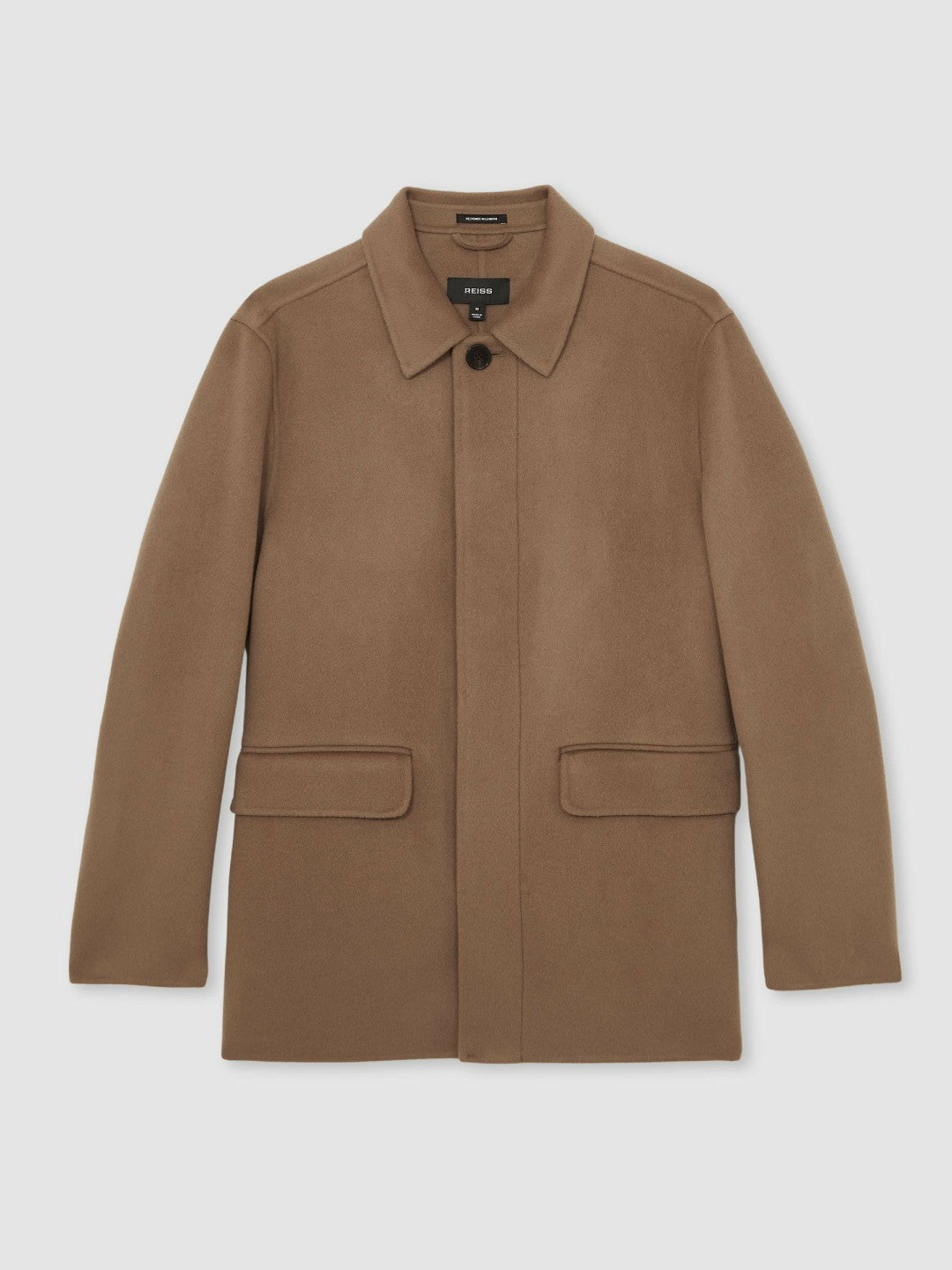 Wool Blend Double Face Button Jacket Brown | Mens