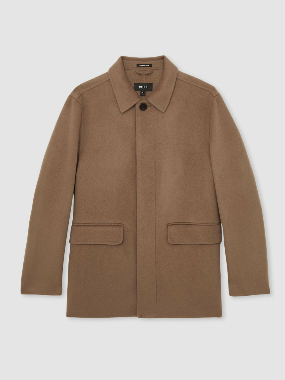 Wool Blend Double Face Button Jacket Brown | Mens