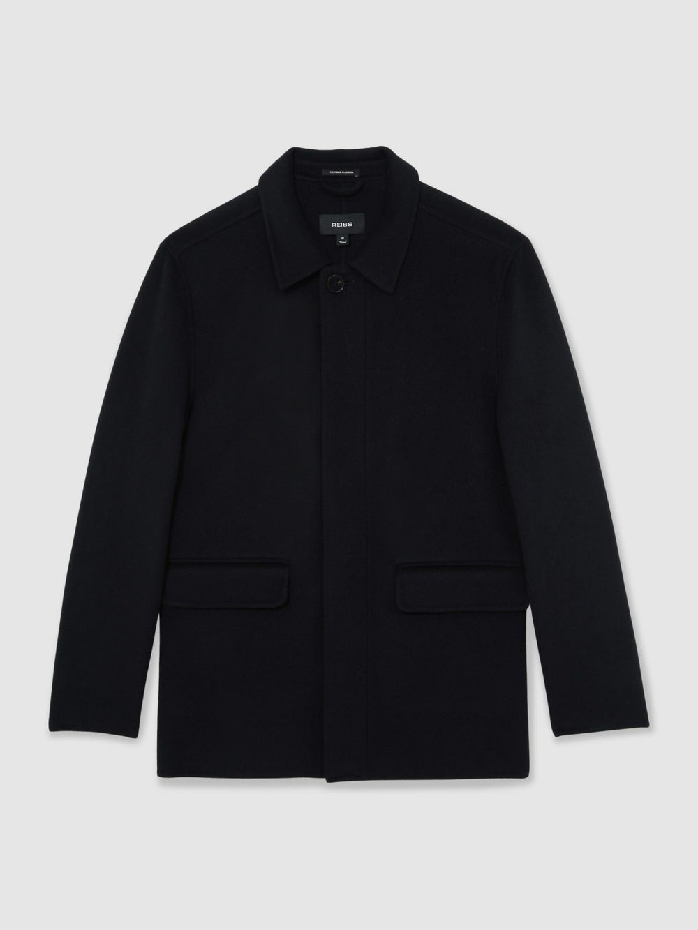 Wool Blend Double Face Button Jacket Navy | Mens