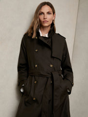 Petite Hooded Insert Trench Coat Chocolate Brown | Womens