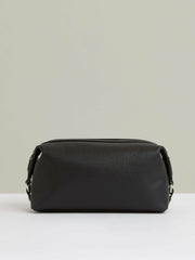 Micro-Grain Leather Washbag Black | Mens