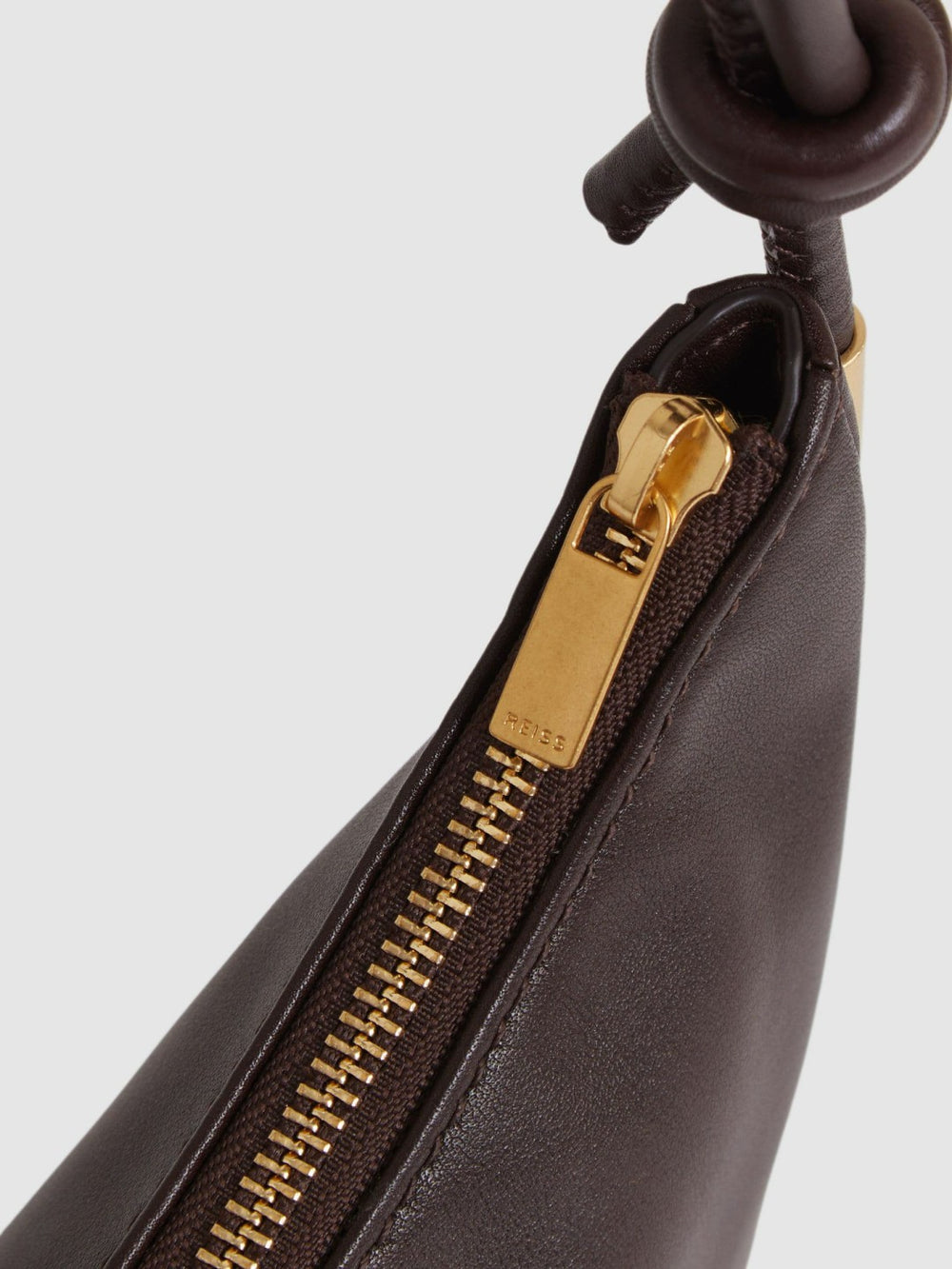 Leather Rope Strap Shoulder Bag Oxblood | Womens