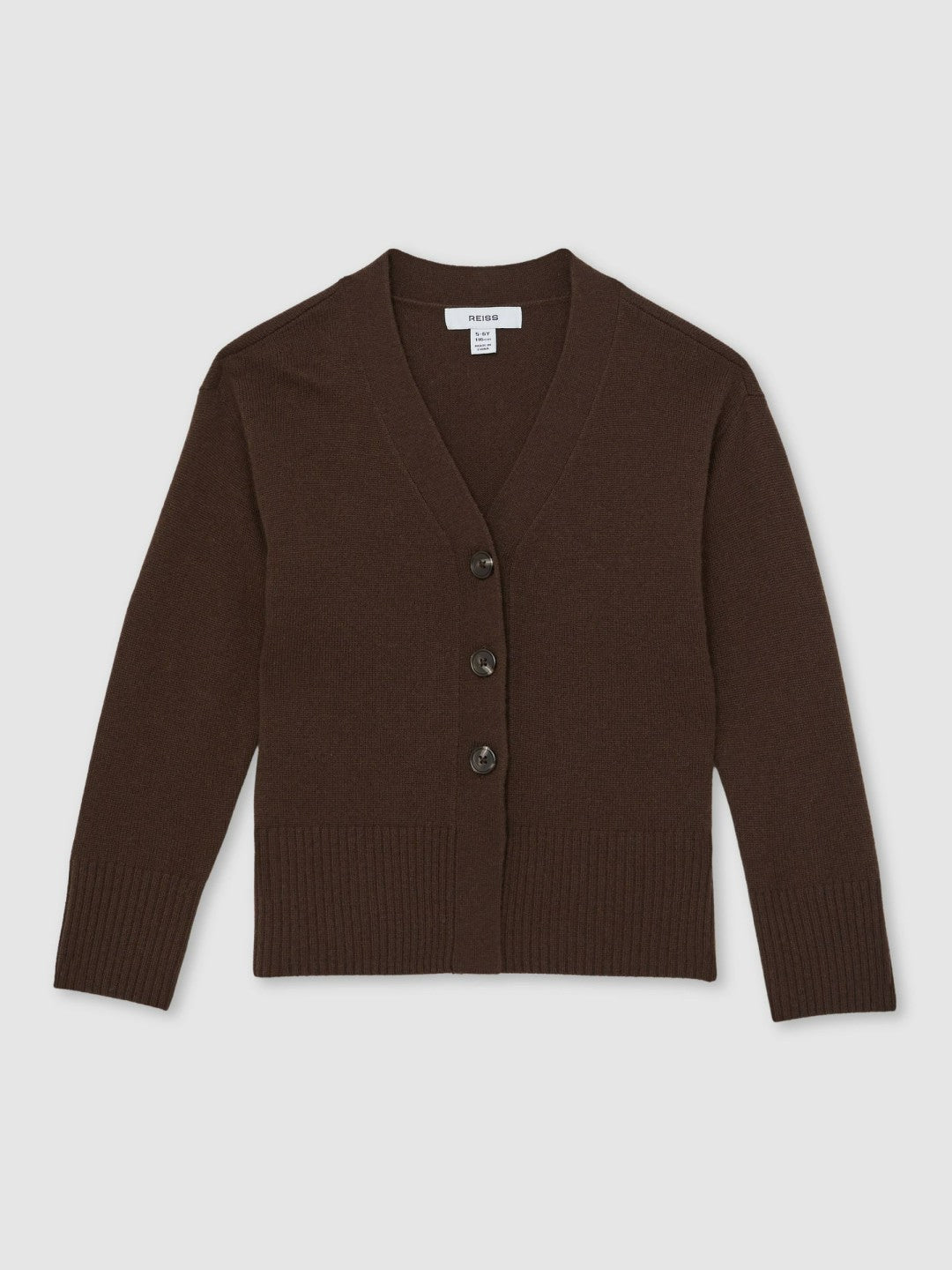 4-9 yrs Wool-Blend Fitted Cardigan With Cashmere Brown | Children