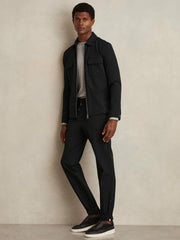 Drawstring Technical Cuffed Trousers Black | Mens
