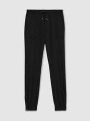 Drawstring Technical Cuffed Trousers Black | Mens