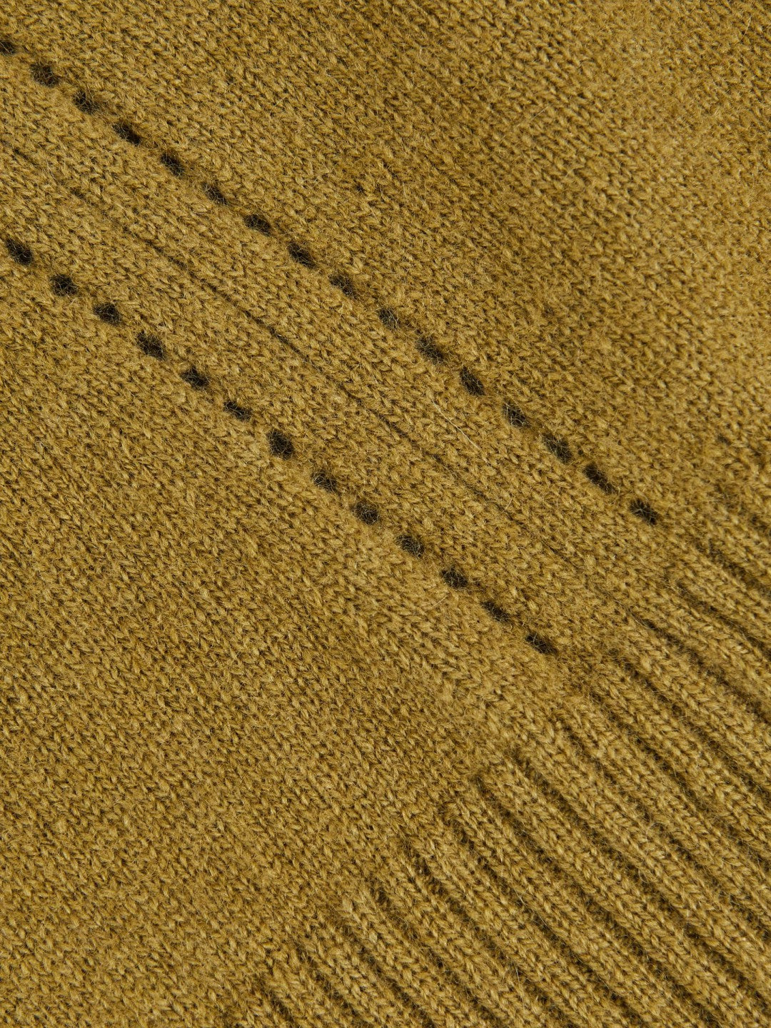 13-14 yrs Wool-Blend Open-Stitch Jumper with Cashmere Khaki Green | Children