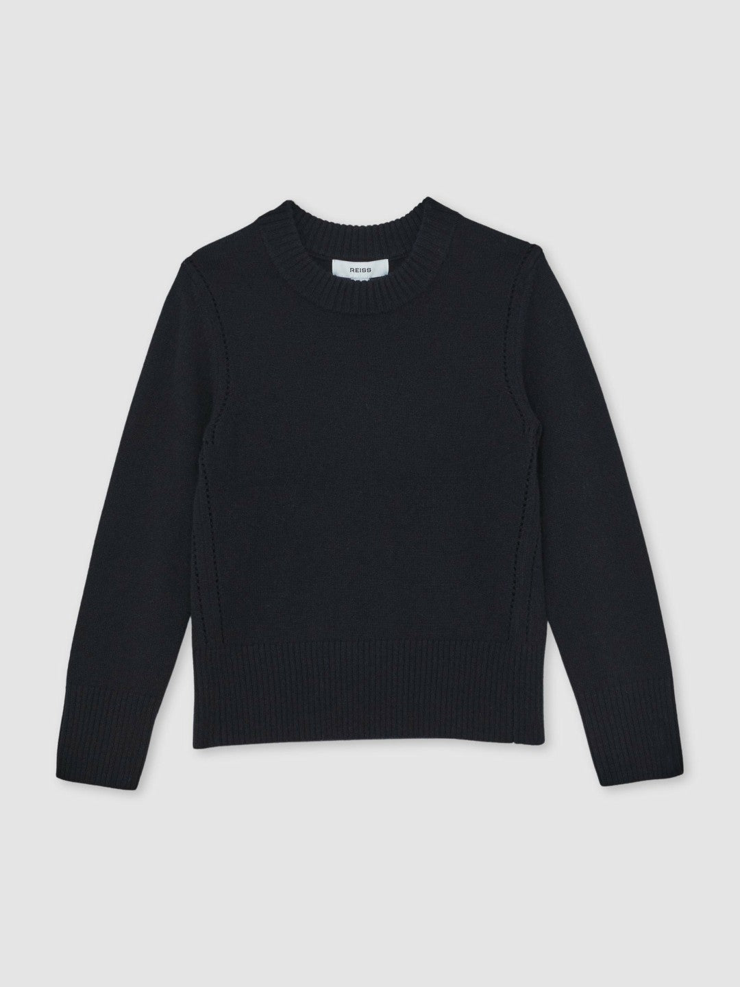 13-14 yrs Wool-Blend Open-Stitch Jumper with Cashmere Navy | Children