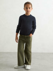 13-14 yrs Wool-Blend Open-Stitch Jumper with Cashmere Navy | Children