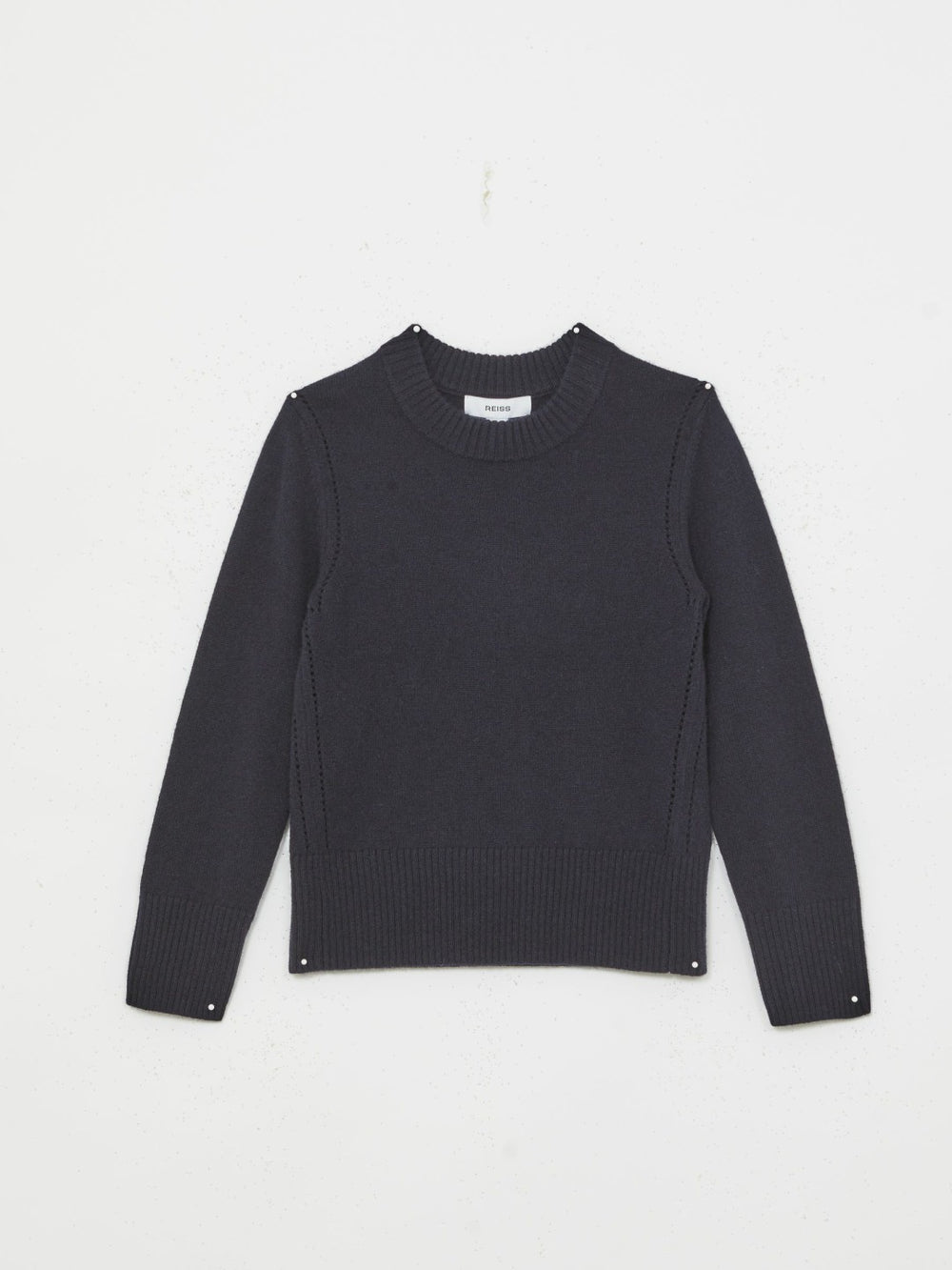 3-9 yrs Wool-Blend Open-Stitch Jumper with Cashmere Navy | Children