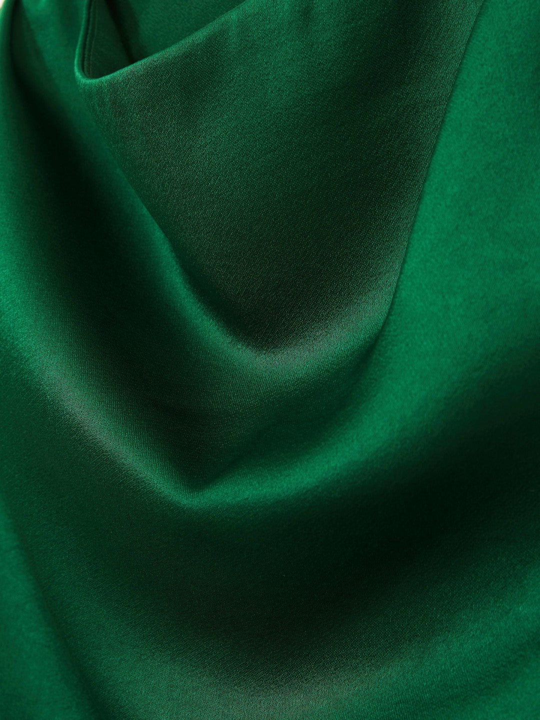 Satin Drape-Neck Layered Dress Green | Womens