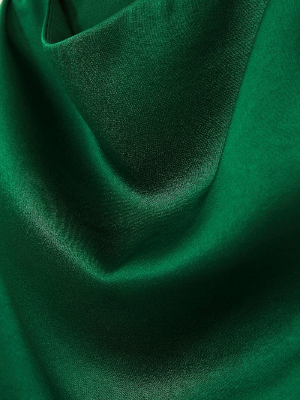 Satin Drape-Neck Layered Dress Green | Womens