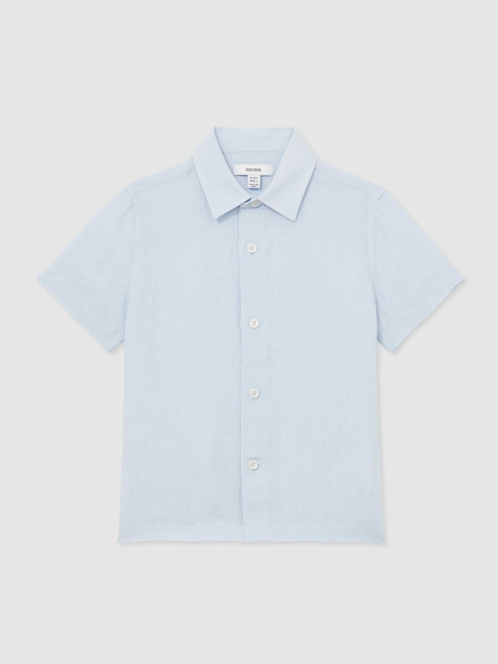 9-13 yrs Short Sleeve Linen Shirt Pale Blue | Children