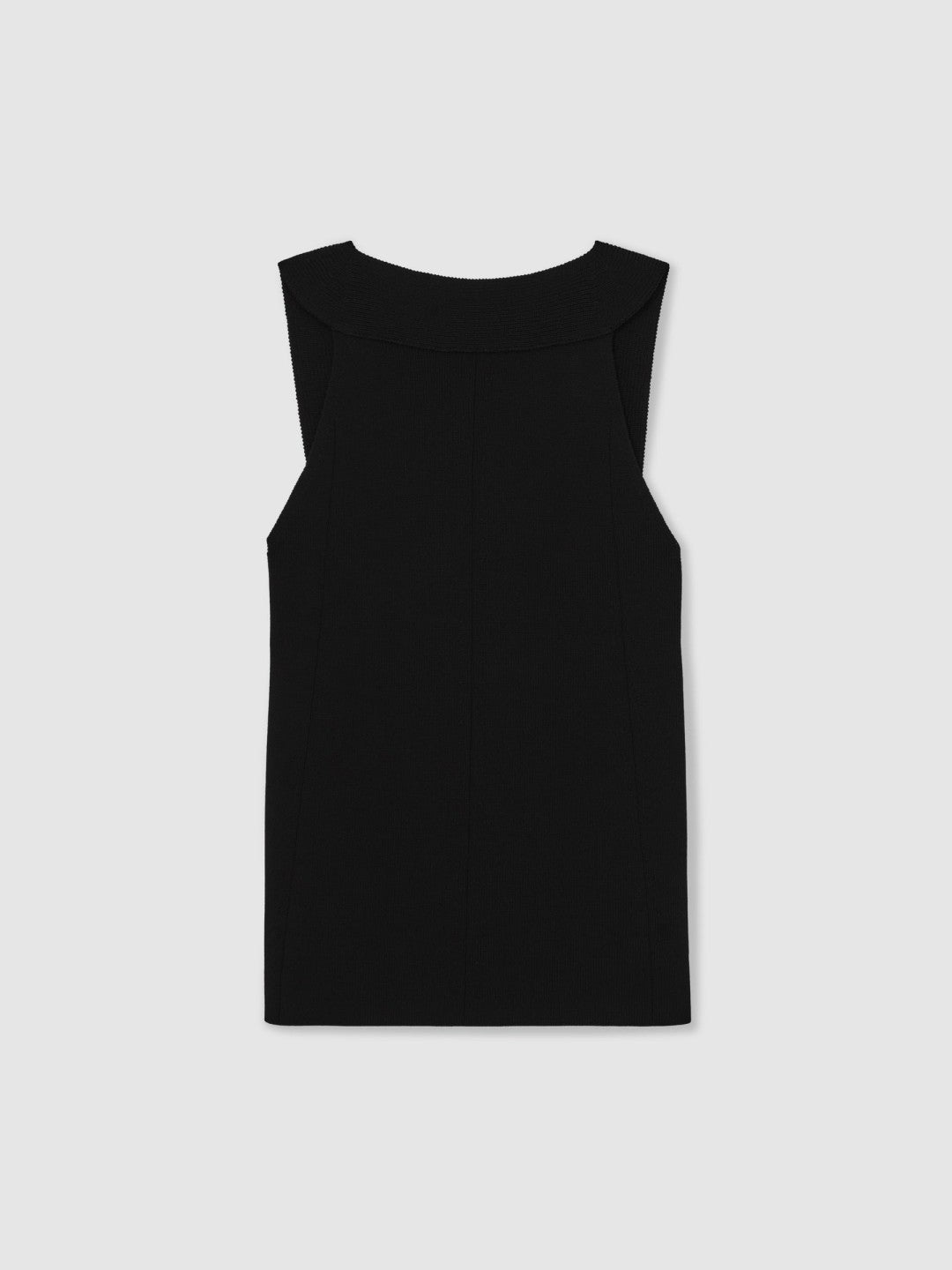 Low-Back Rib-Knit Vest Black | Womens