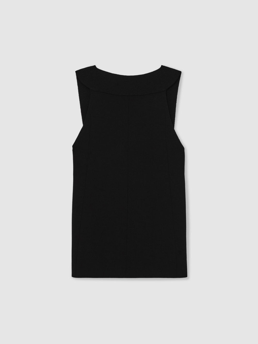 Low-Back Rib-Knit Vest Black | Womens